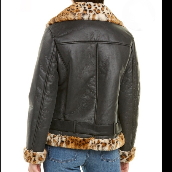 Sam Edelman leather bomber jacket coat - Picture 3 of 3